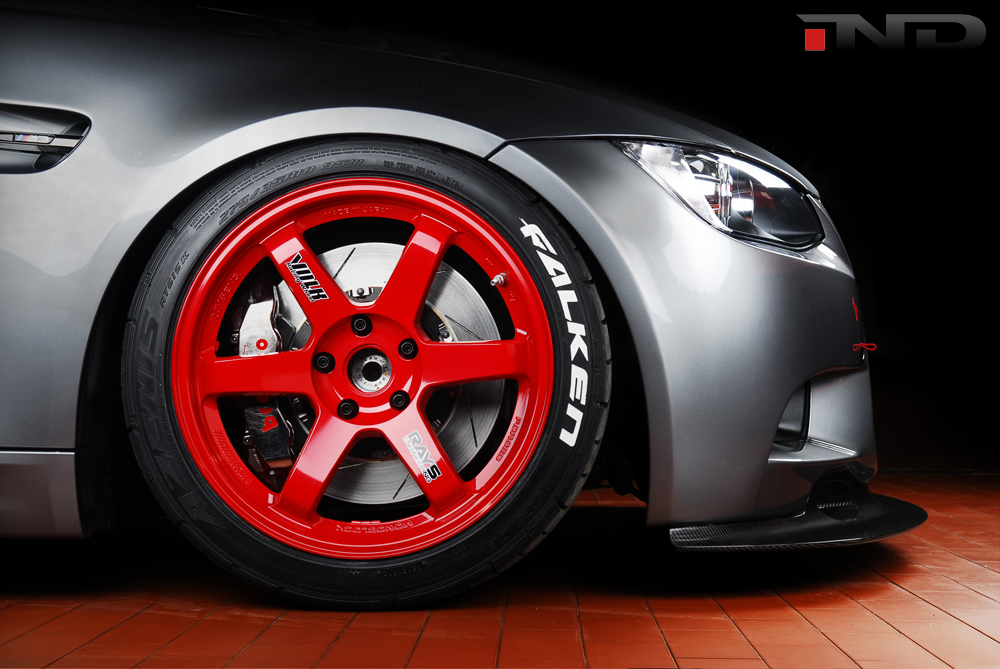 Behind the red TE37 is the Brembo GTR brake kit with slotted disks to keep