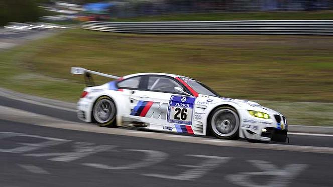 The 26 BMW M3 which already had an unscheduled pit stop due to a tire 