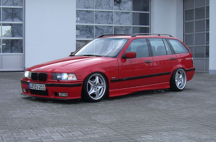 Here is a BMW E36 but in a touring configuration Dropped on some M Roadster 